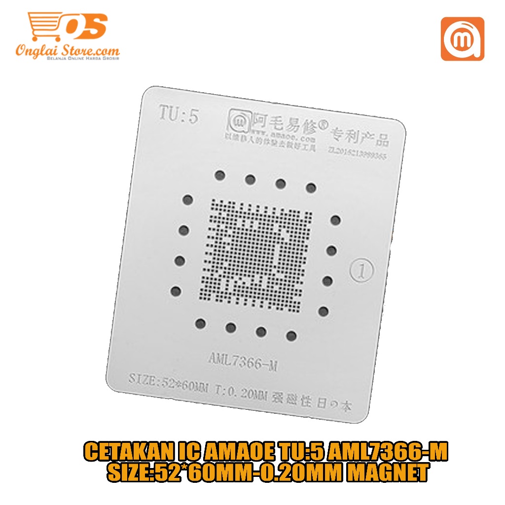 CETAKAN IC AMAOE TU:5 AML7366-M SIZE:52*60MM-0.20MM MAGNET BAHAN JEPANG ORIGINAL