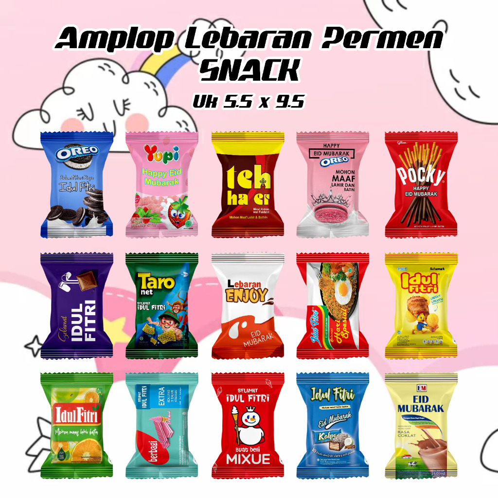 

AMPLOP LEBARAN PERMEN VIRAL [ MOTIF SNACK ]