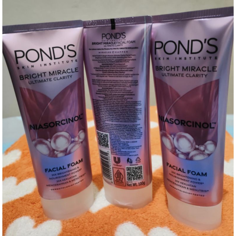 Pond's Bright Miracle Ultimate Clarity Niasorcinol Facial Foam 100gr 200gr 20x kekuatan mencerahkan 