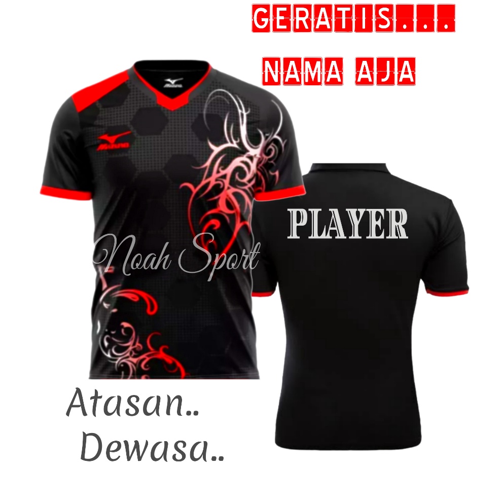 Free sablon nama Baju atasan Badmintonjersey olahraga bola voli bulutangkis pria dewasa