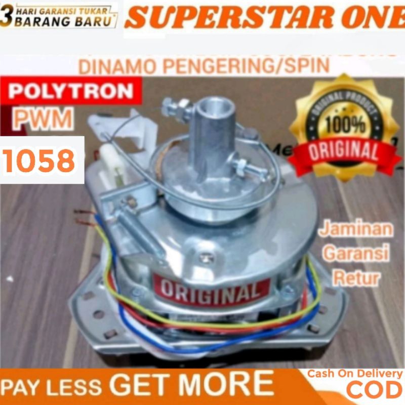 Dinamo spin/pengering mesin cuci polytron pwm 1058