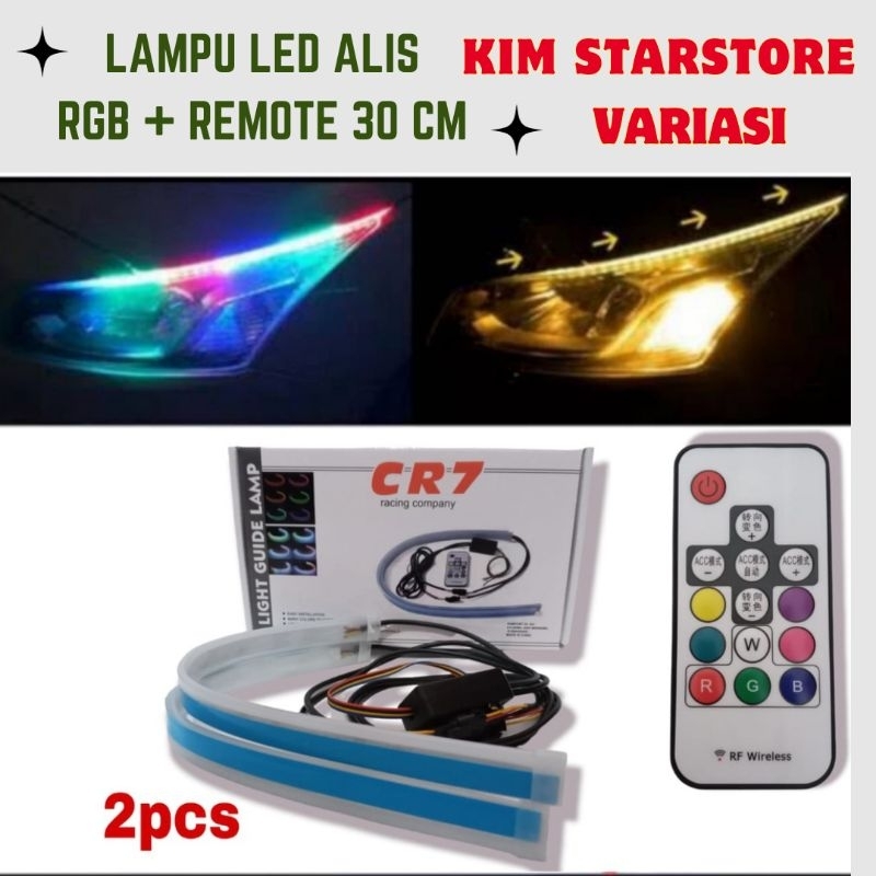 Lampu LED Alis RGB Remote 30cm DRL Fleksibel Slim Sen Running Universal Nmax Mio Beat Vario Aerox Dl