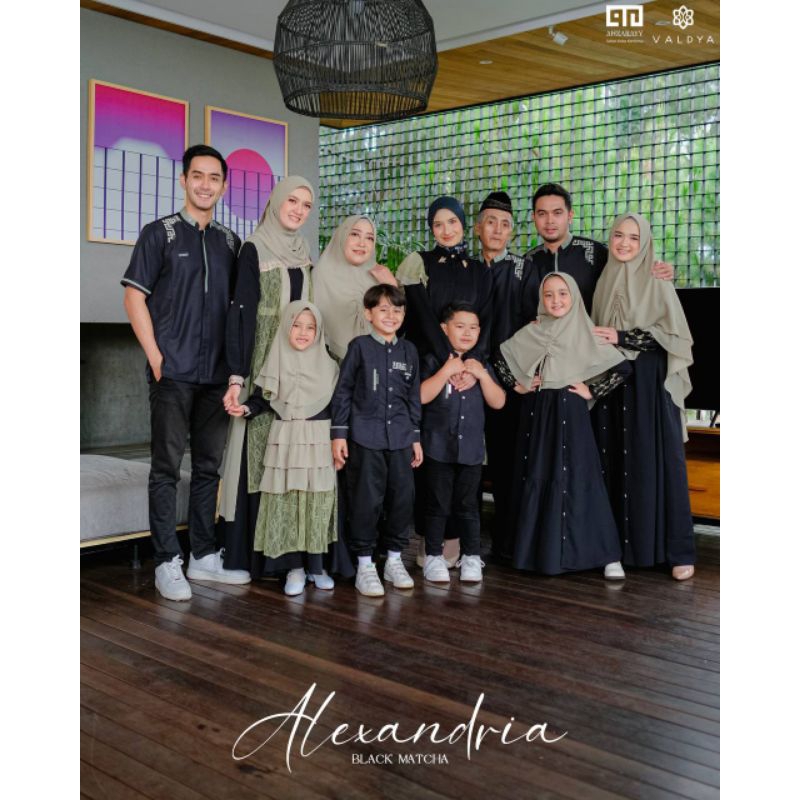FAMILY SET ALEXANDRIA BY AHZARAYY X VALDYA/BLACK MATCHA/IEDSERIES TERBARU