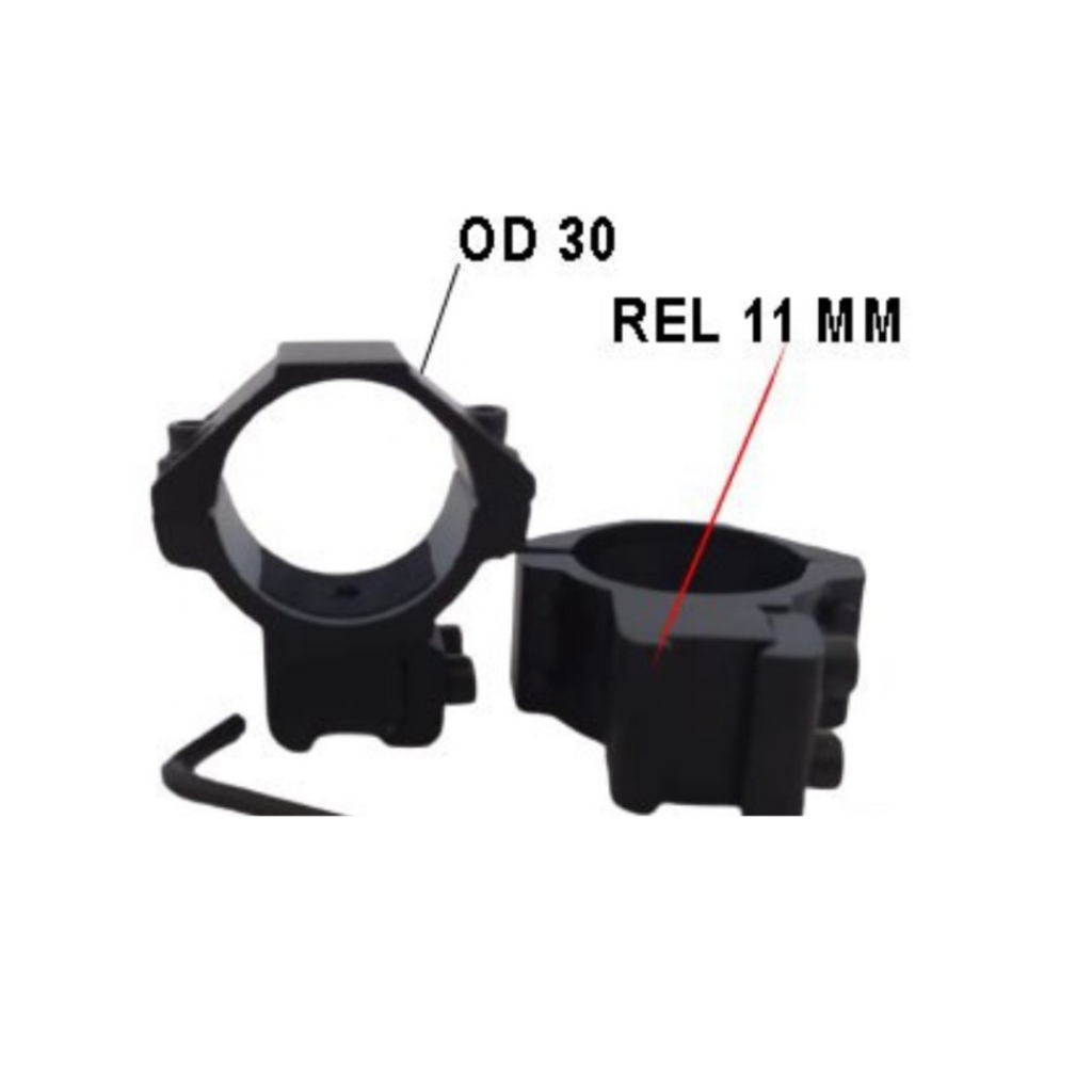 Mounting Teleskop Pendek Double Baut RELL 11 OD 30 PENDEK