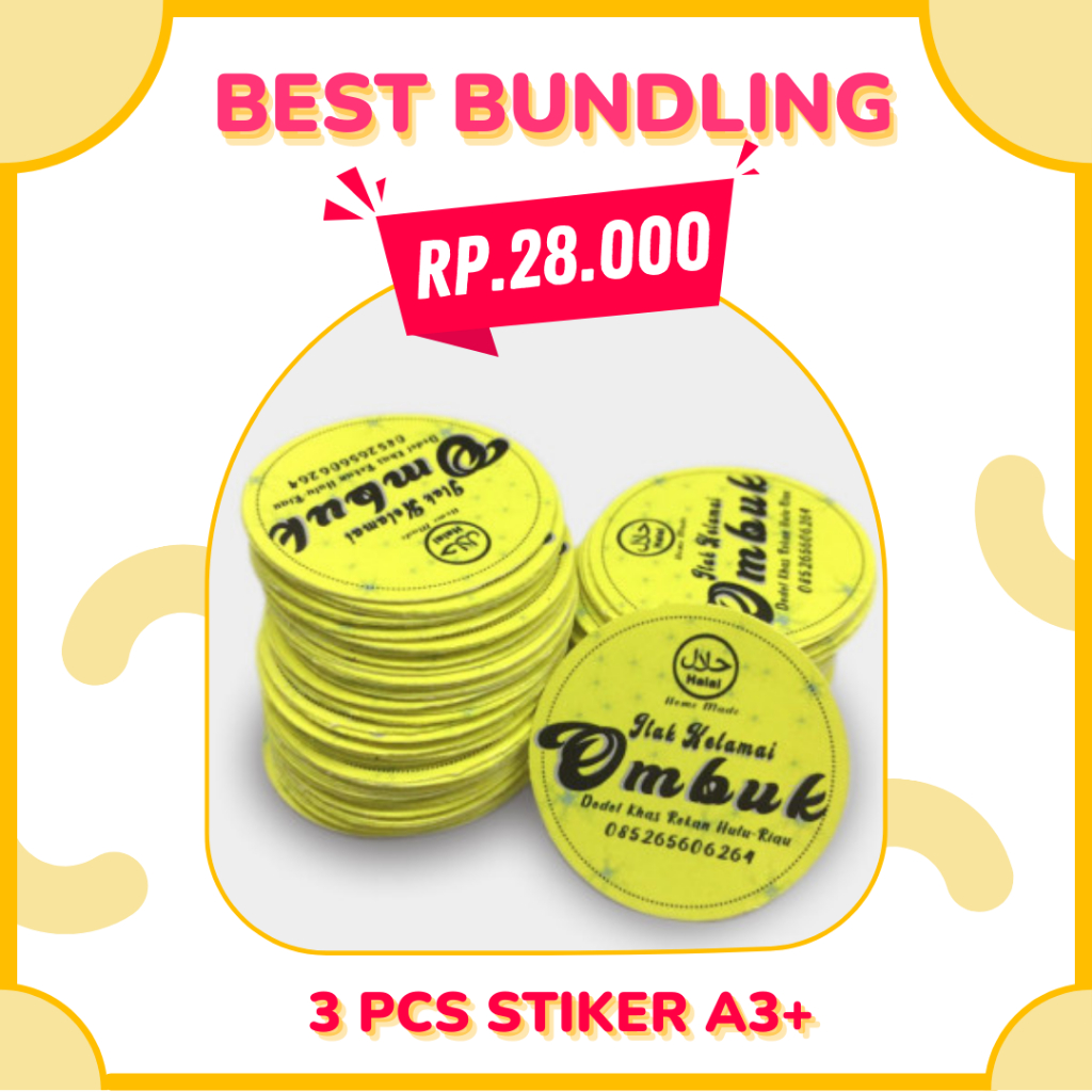 

bundling stiker produk isi 3 lembar free desain