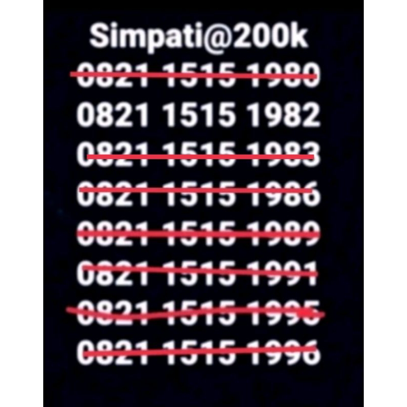 nomor cantik simpati 08** 1515 1982 nocan-kartu-perdana-telkomsel