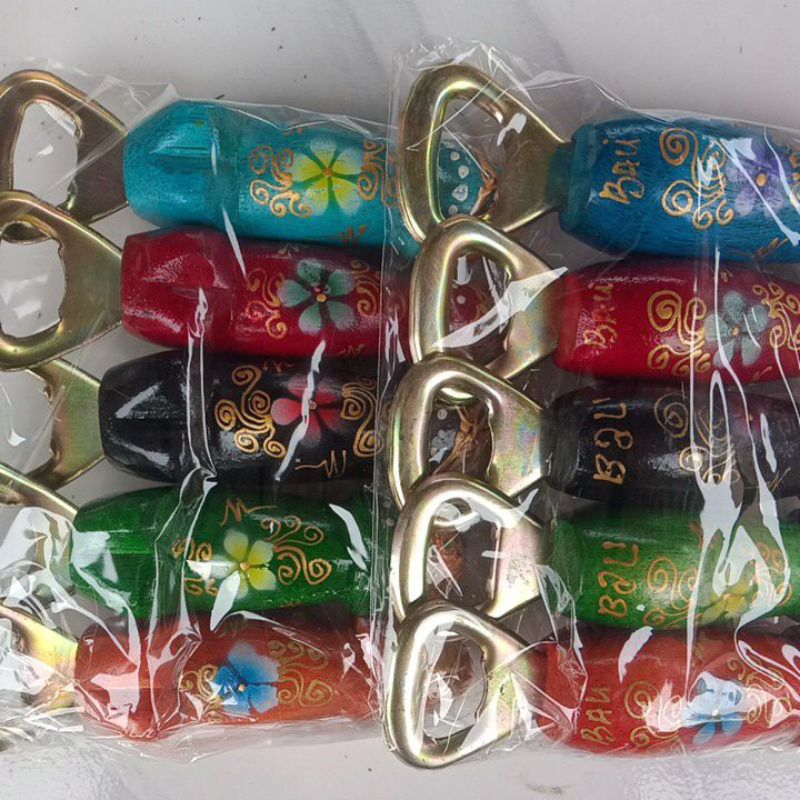 isi 5 pcs bukaan pembuka tutup botol khas bali motif warna