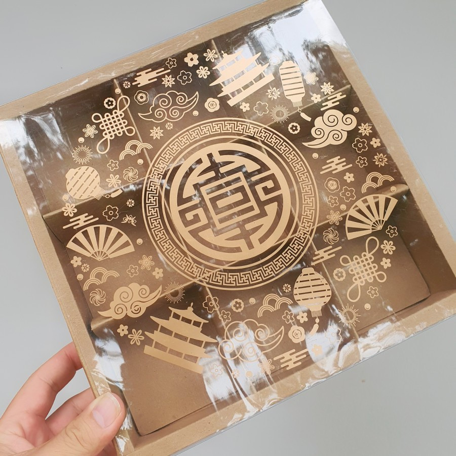 

( 5 pcs ) box packaging hampers chinese new year dus kue eggtart kardus imlek kemasan kue sekat 9