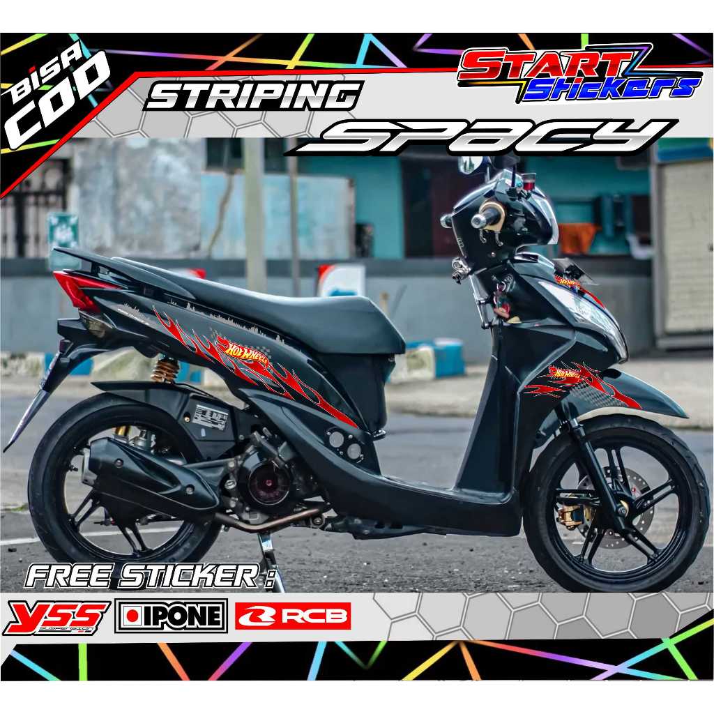 STRIPING VARIASI MOTOR HONDA SPACY / STICKER LIST MOTOR HONDA SPACY
