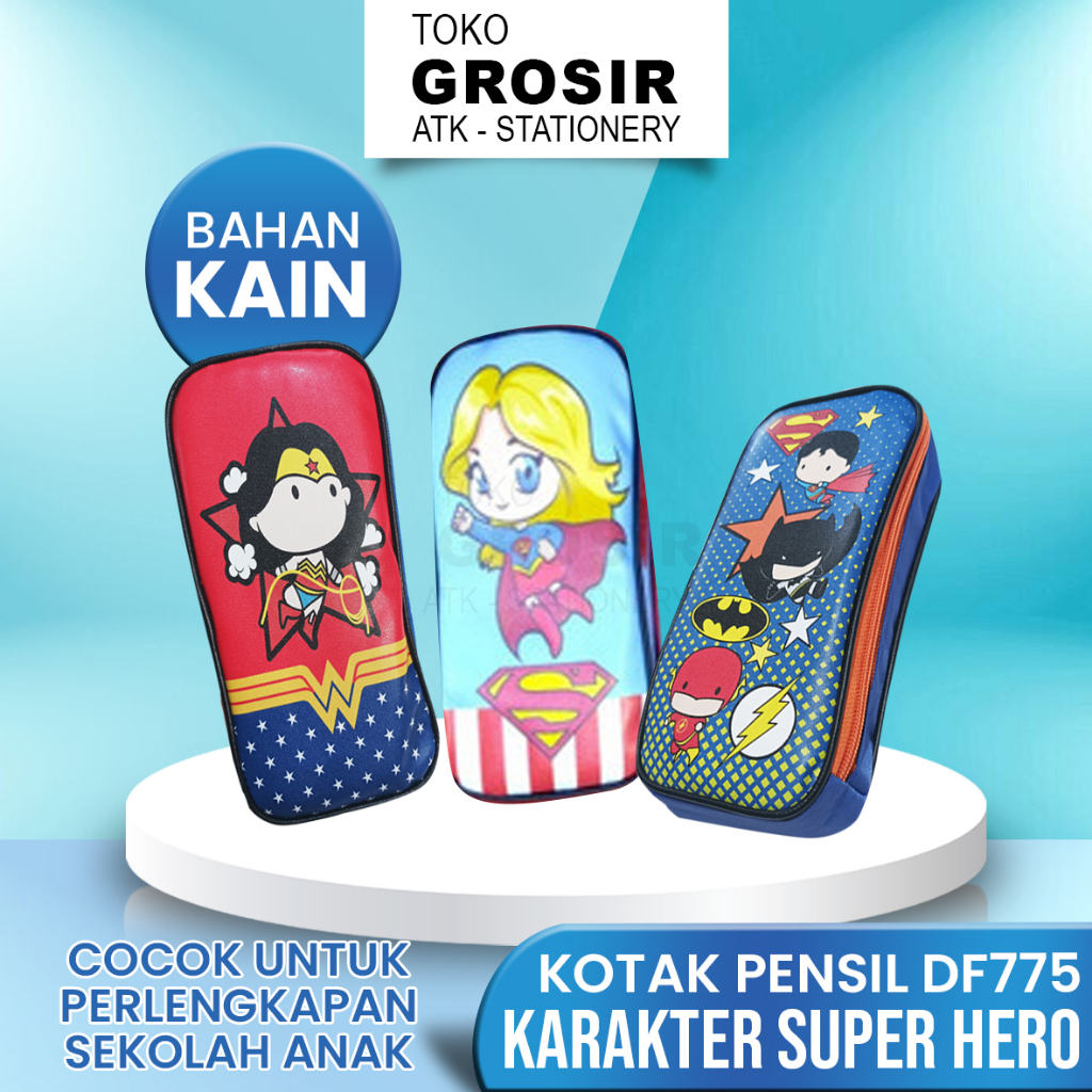 

Kotak Pensil Kain KarakterHeroes Justice League / Tempat Pensil Kain / Tepak Pensil Kain Resleting Horoes DF775