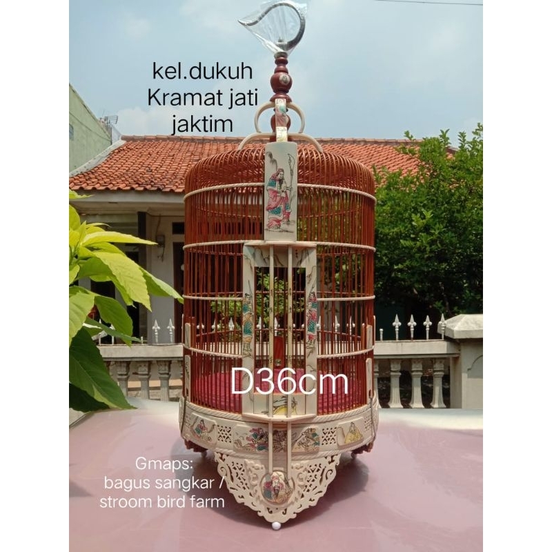 sangkar bambu D36cm variasi acrilic lukis