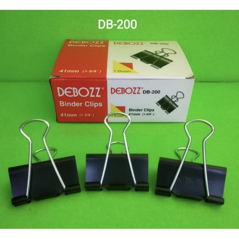 

Binder Clips 200 Debozz 41mm ( 1-5/8") / Penjepit Kertas Hitam Debozz 200