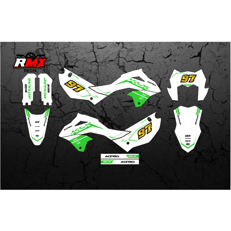 DECAL KLX 150 SM 2023 FULLBODY (001) DEKAL STIKER KLX S SE NEW 2024 2025 HITAM OREN, MERAH, KUNING, 
