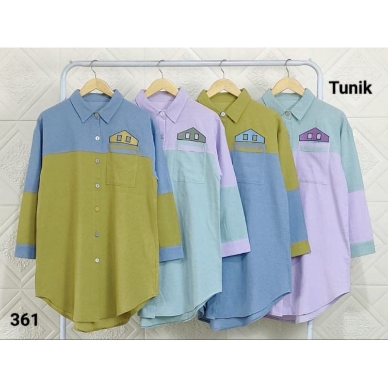 Tunik Linen Kombinasi Warna