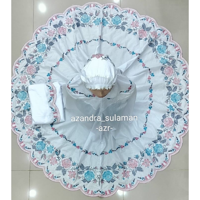 mukena bordir strimin dua tingkat bukittinggi padang