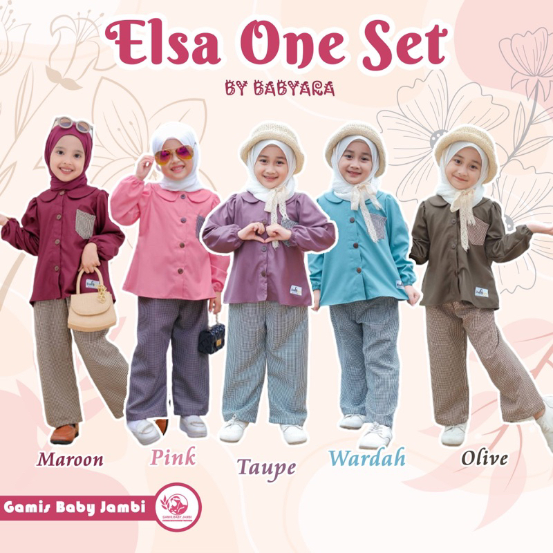 Readystock‼️ELSA ONE SET ONLY BY BABYARA - Outfit Hang Out Anak Setelan Kekinian One Set Hits