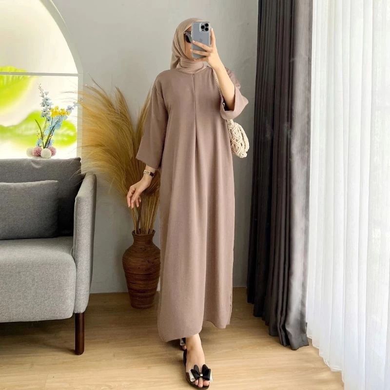 Daster Gamis crinkle airflow daster gamis kekinian daster gamis budui