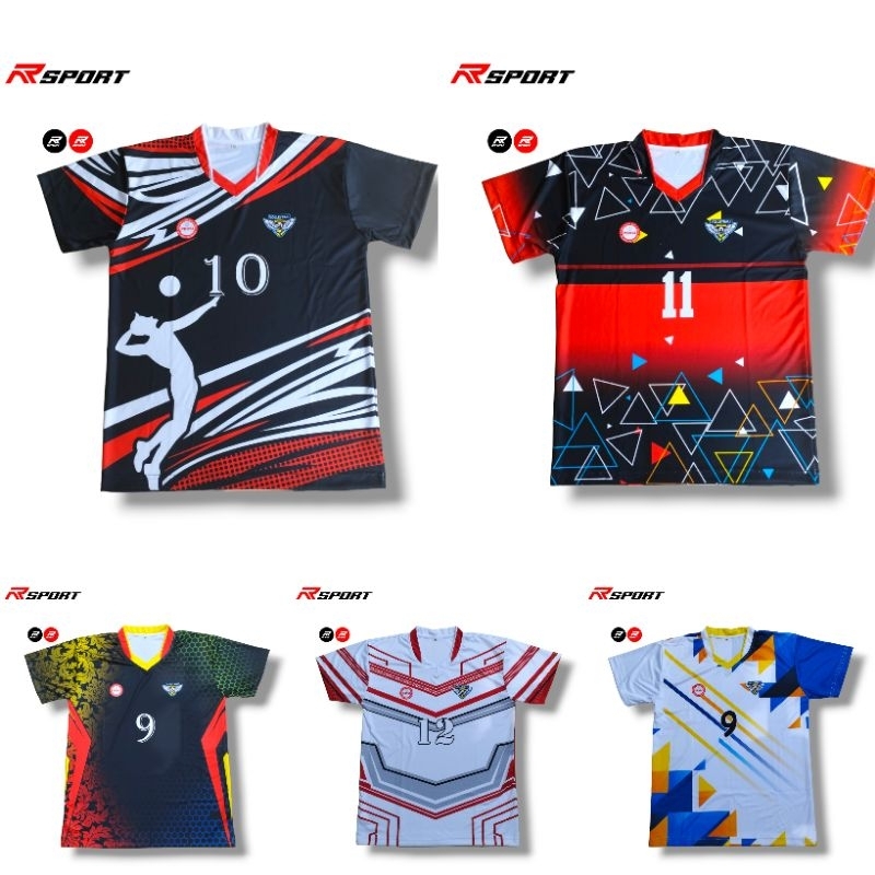 jersey volly pria full printing depan belakang olahraga cowok Volleyball