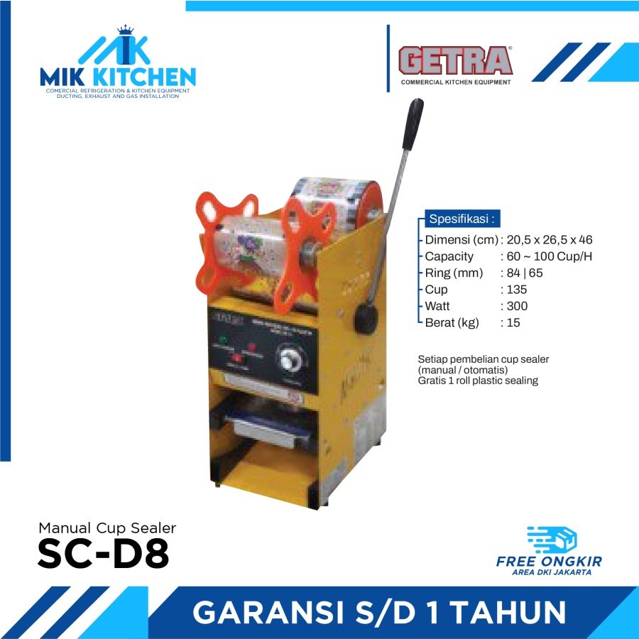 GETRA Cup Sealer Manual SC-D8 / SC D8 / SCD8