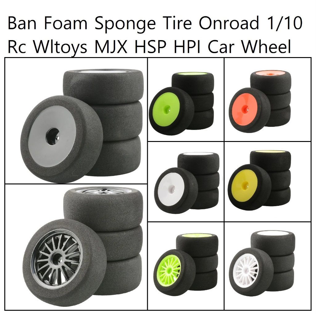 Ban Buggy 1/10 Foam Sponge Tire Onroad 85mm 1/10 Rc Wltoys MJX HSP HPI Car 144001-02 144010 124017 1