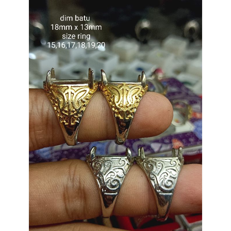 cincin rhodium putih dan kombinasi gold