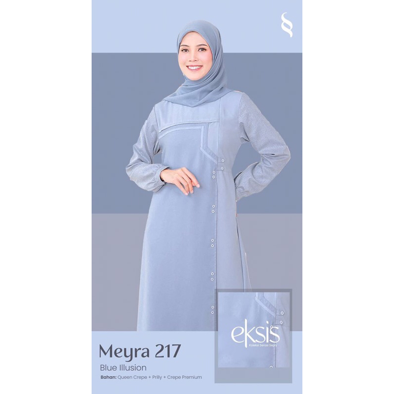 GRRATIS ONGKIR GAMIS MEYRA 217 BLUE ILLISION SARIMBIT EKSIS 233 BY SEPLY