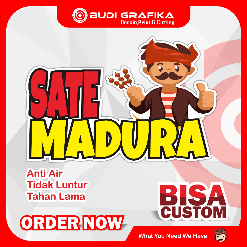 

Sticker Gerobak Sticker Etalase Sticker Nama Usaha Sticker Sate Madura