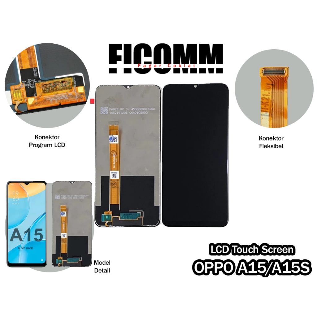 Oppo A15/A15S LCD Touch Screen, Layar Sentuh Hp, Original LCD Fullset