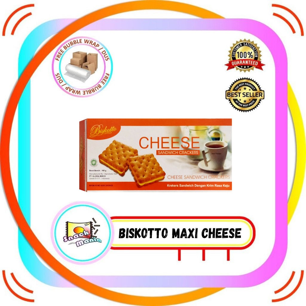

Biskotto Maxi Cheese Sandwich Crackers ~ 160 gr Krekers Keju Biscuit