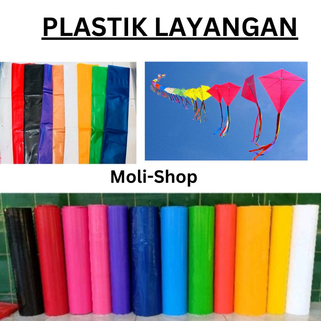 Plastik Layangan Tebal 1 Rol, Plastik Layang Warna Warni, Plastik PE Tebal Warna
