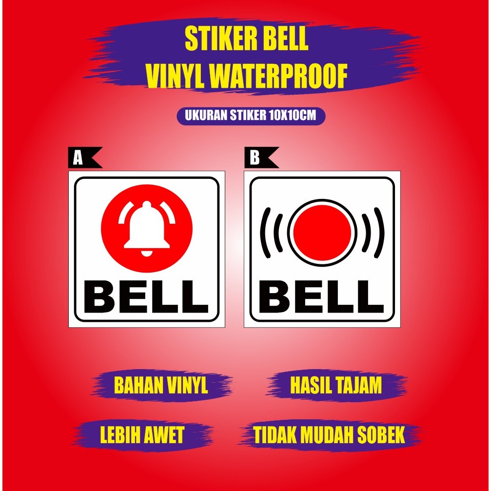 

stiker bell - stiker vinyl bell rumah - stiker sign bell