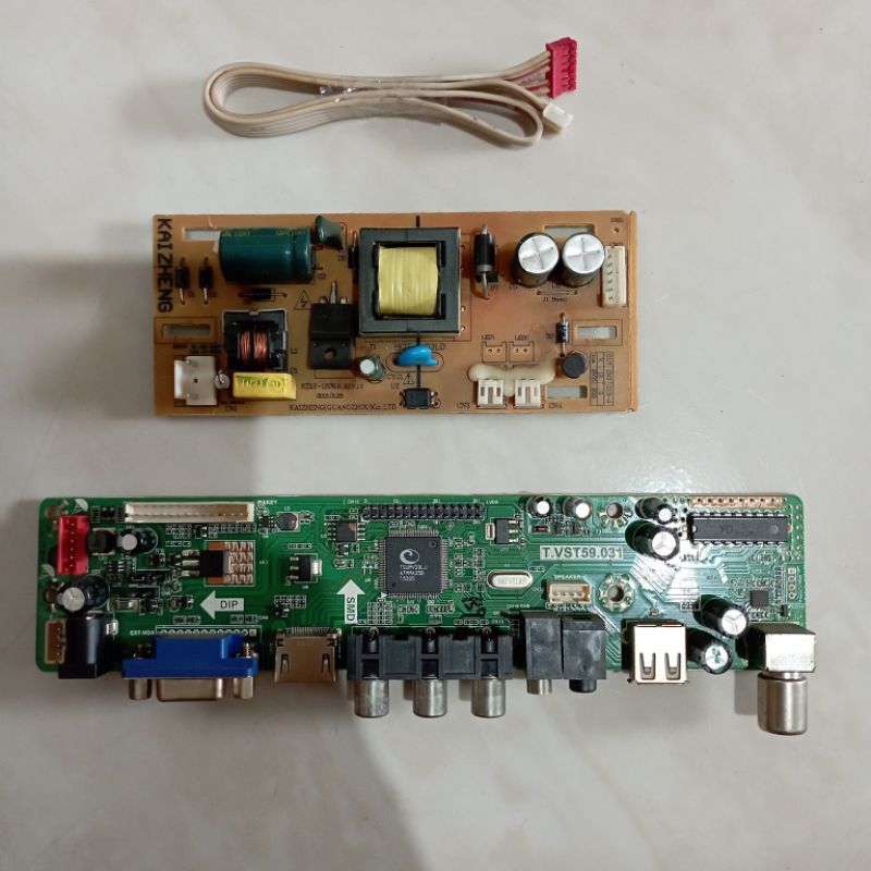 MB MAINBOARD DAN PSU POWER SUPPLY MESIN TV AOYAMA T.VST59.031 (SATU SET)