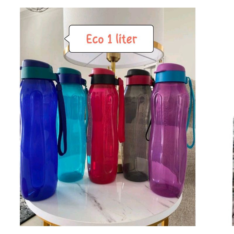 Botol minum eco fashion tutup fliptop 1 liter tupperware eceran 1 pcs
