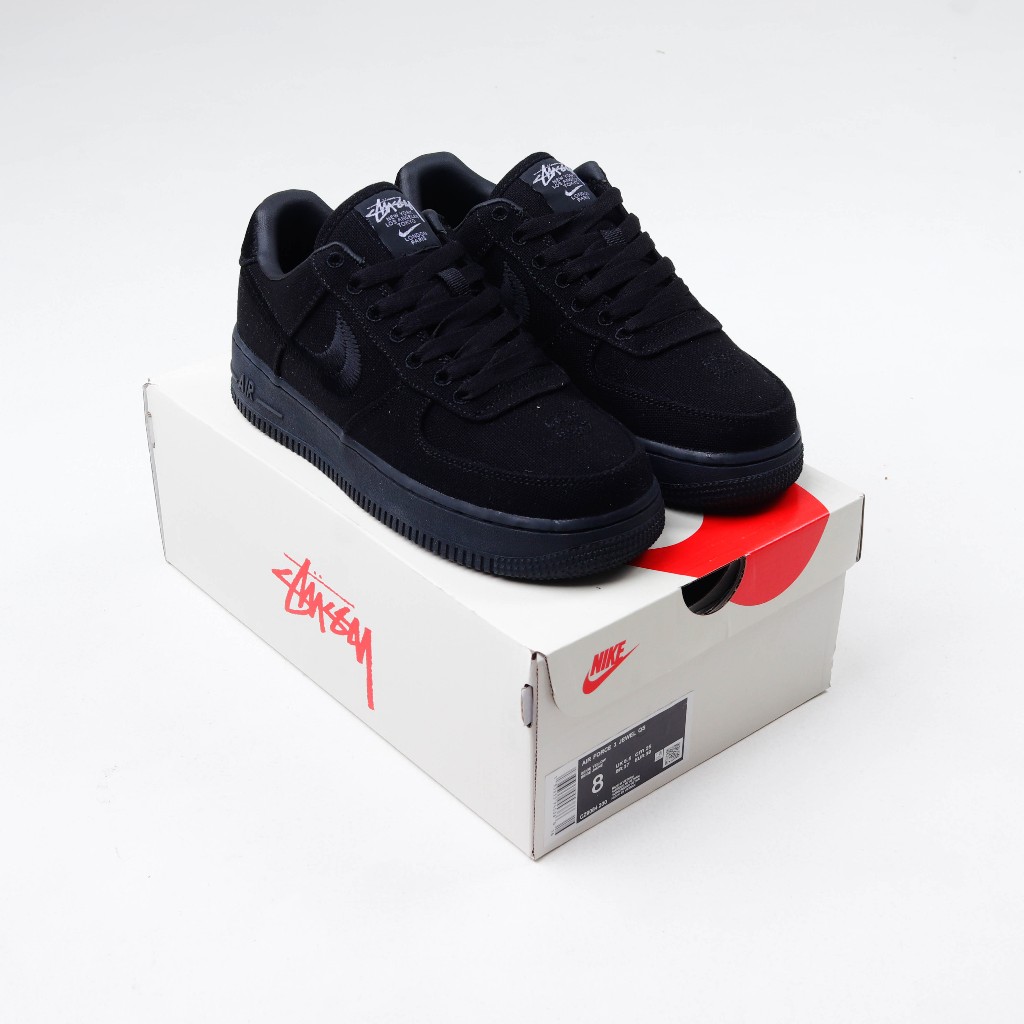 (SLPRDS) Sepatu Sneakers Nike Air Force 1 Low Stussy F*ssil Stone Black - AF1