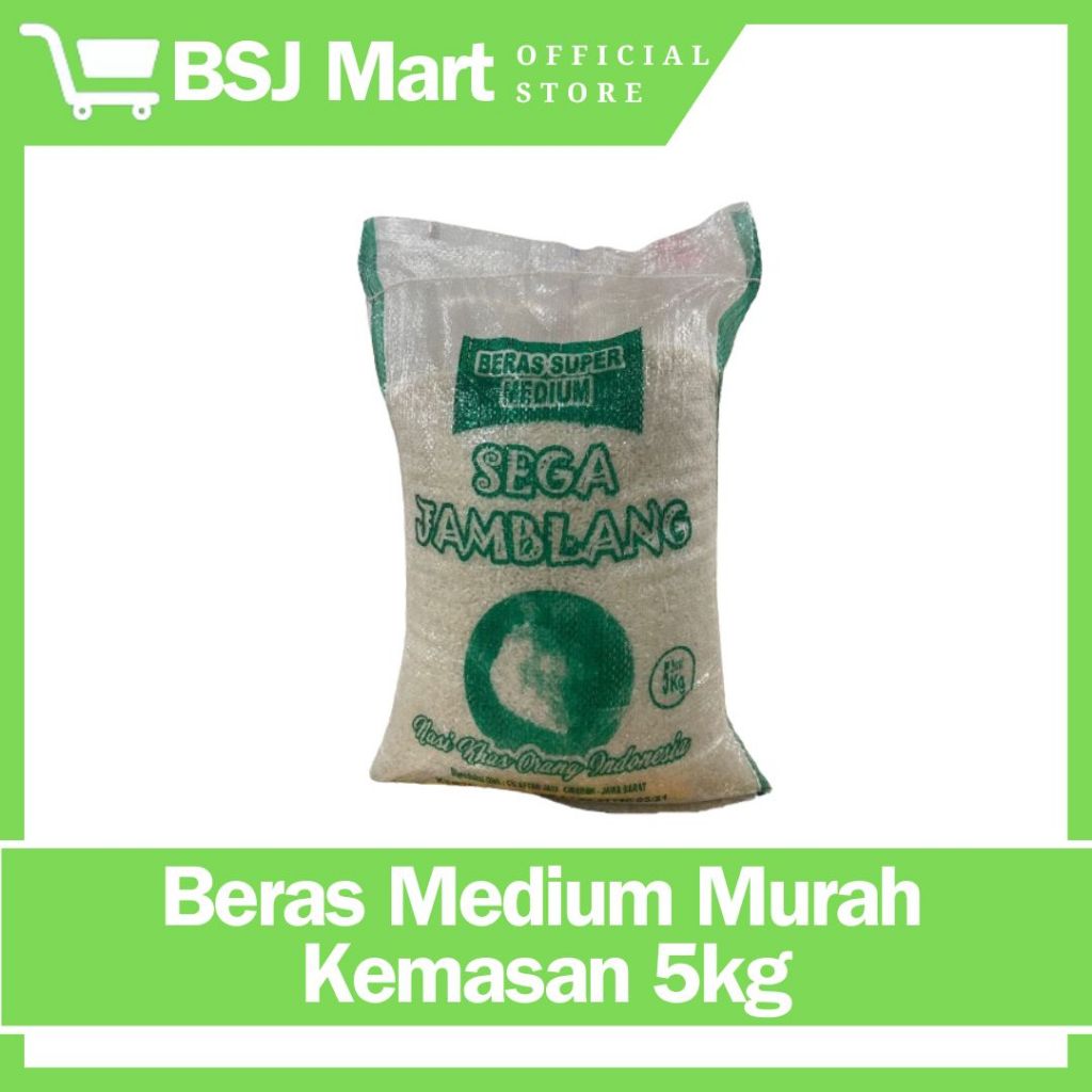 

BSJ Mart - Beras Medium Sega Jamblang Isi 5kg, Putih, Bersih, Pulen, Murah dan Hemat Promo Gratis Ongkir