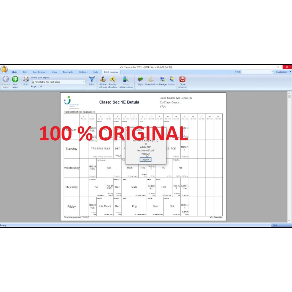 ASC TIME TABLES SOFTWARE JADWAL PELAJARAN asc timetables ORIGINAL