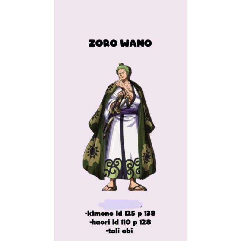 roronoa Zoro one piece costume cosplay wano arc wanokuni