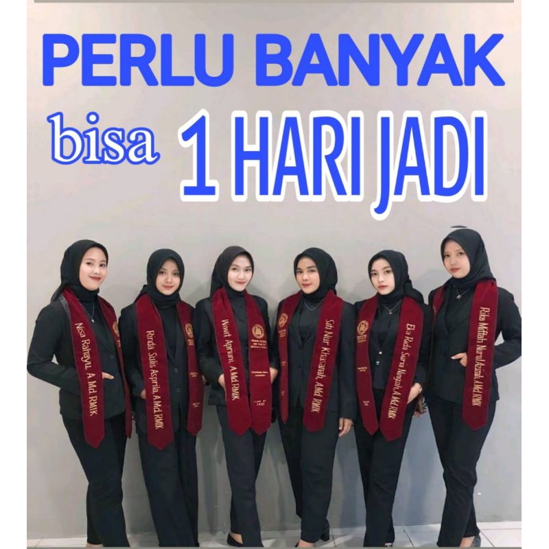 1 HARI JADI sash selempang pesta, wisuda  bandung baltos, bordir komputer dan handmade with lov upe