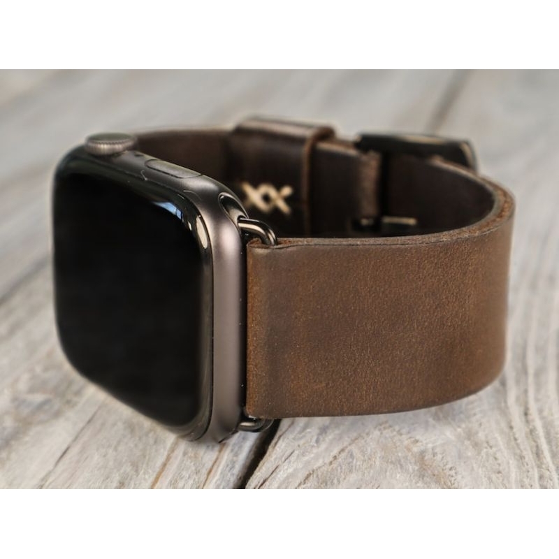 Apple watch original brown leather, tali jam tangan kulit asli