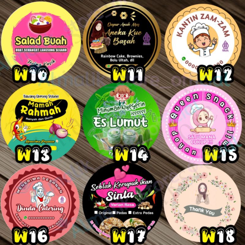 CETAK STIKER MAKANAN LABEL KEMASAN STICKER CUSTOM LOGO STIKER KUE TOPLES CETAK STIKER CUSTOM 1 HARI 