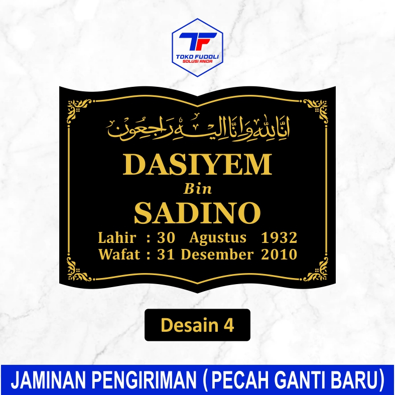 Batu nisan bentuk Buku bahan granito Lempengan