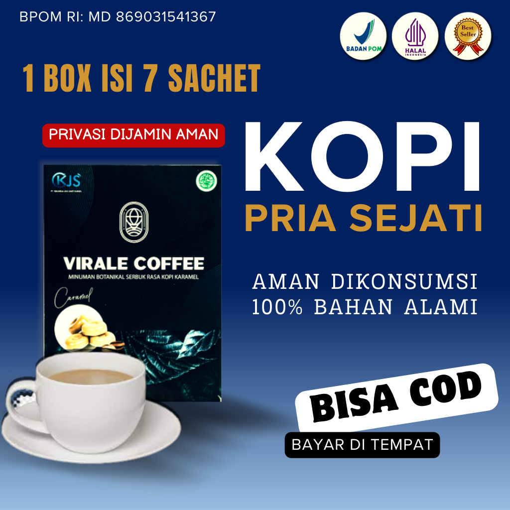 Minuman Kopi Virale Coffee Stamina Pria Dewasa Kuat Tahan Lama Permanen Isi 7 Sachet Tanpa Efek Samp