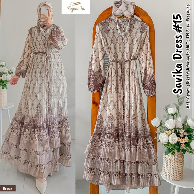 SAVIKA DRESS / ALOVA DRESS SIGNADILLA / DRESS MURAH GAMIS CERUTY RAMPEL
