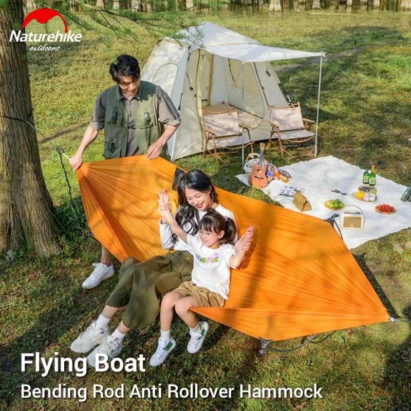 HAMMOCK ANTI ROLLOVER BENDING ROD FLYING BOAT NATUREHIKE NH22DC008 TEMPAT TIDUR GANTUNG PARASUT ULTR