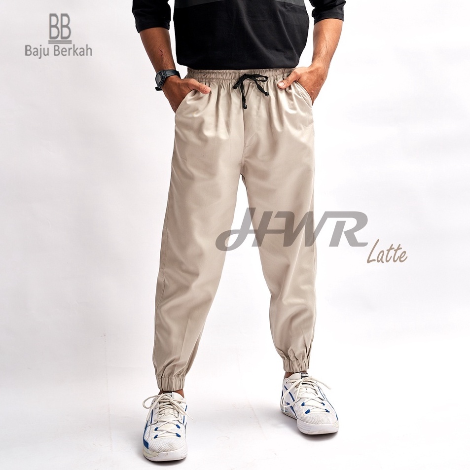 Promo Merakyat  Celana Joger Pria Jogger Office HWR Untuk KuliahNgantor Bahan American Drill Ori dan