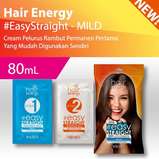 FLASH SALE Makarizo Hair Energy Easy Straight  MILD 8 mL Pelurus Rambut  Makarizo Easy Straight