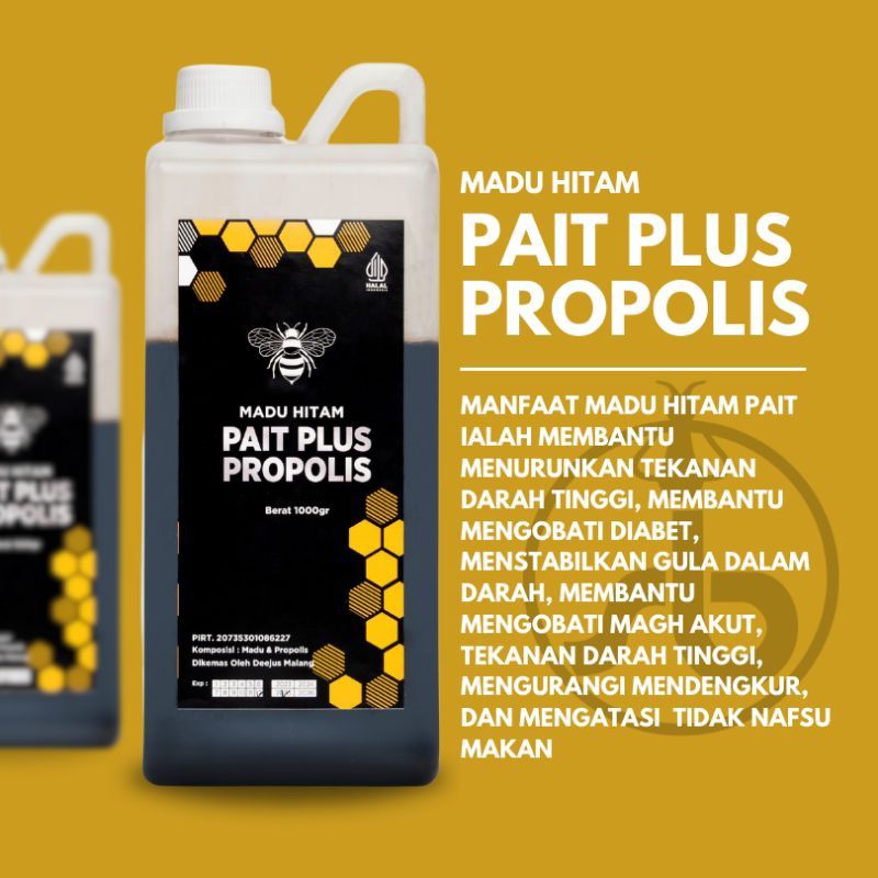 

Madu Hitam Pait Plus Propolis (Herbal)1000gr