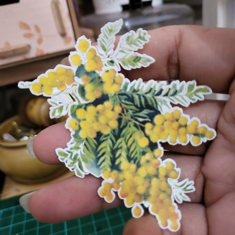 

9pcs The Big Mimosa flowers sticker