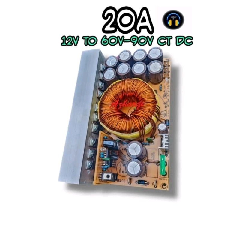 inverter Dc to Dc 20A 12v to 90v dc ct ekstra 12v
