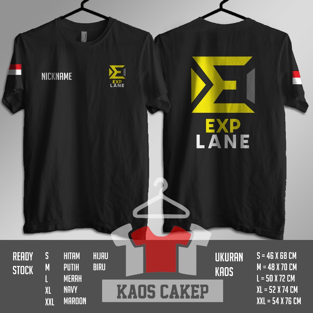Kaos EXP Lane Gratis Nickname Role Mobile Legend MLBB Baju Game